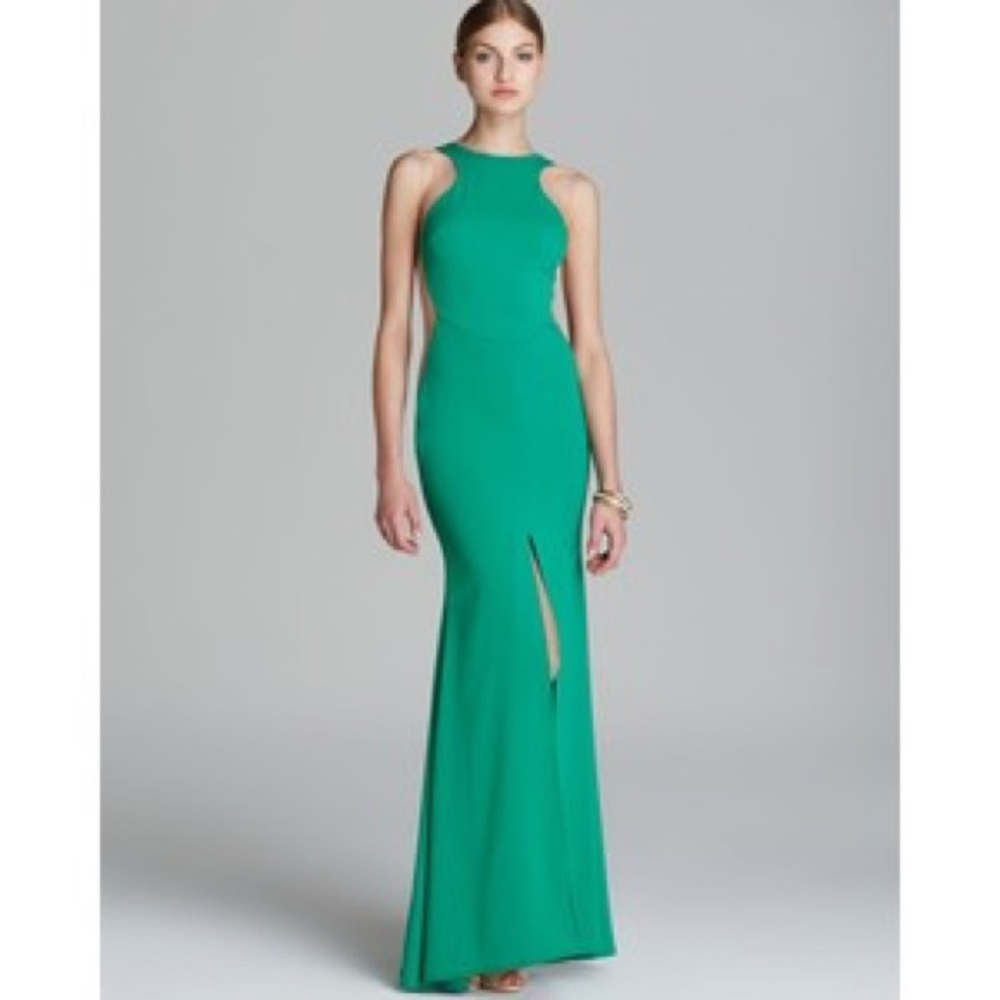 Nicole Bakti by Aida Sleeveless Illusion Side Gown